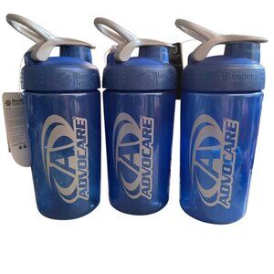 Advocare Blue SPORT MIXER Blender Bottle w/ Ball 20 OZ BPA Free (3 Pack)